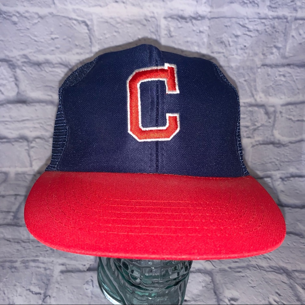 CLEVELAND INDIANS VINTAGE 80's Snapback Mesh Hat